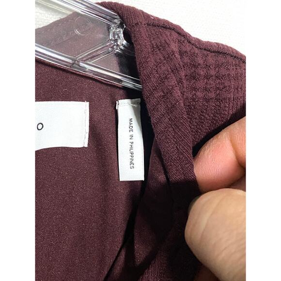 Lark & Ro Red V Neck Dress 12 Minimalist Quiet Luxury Career Dark Romantic - Picture 6 of 7